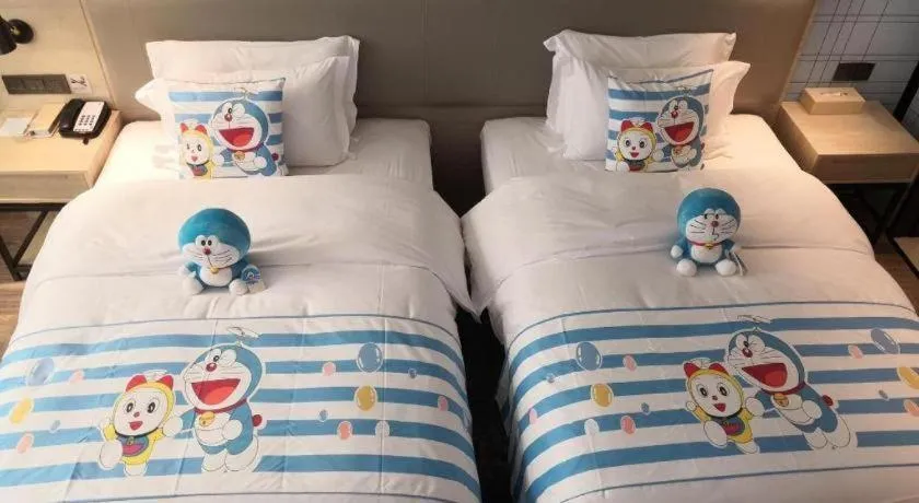 Bed in Echarm Hotel Nanning the MixC Exhibition Center Metro Station