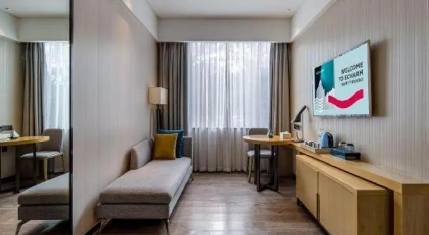 Bed in Echarm Hotel Nanning the MixC Exhibition Center Metro Station