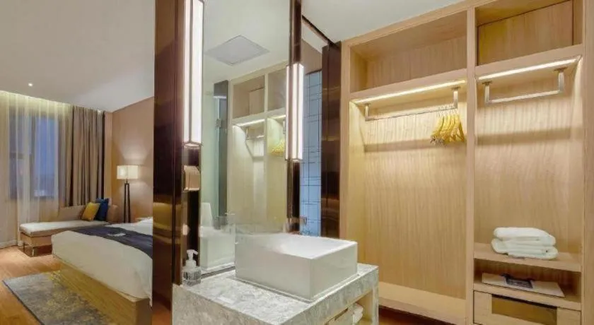 Bed in Echarm Hotel Liuzhou High-speed Railway Station