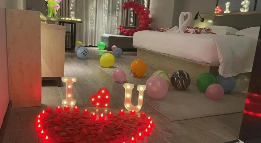 Bed in Echarm Hotel Nanning Qingxiu Mountain