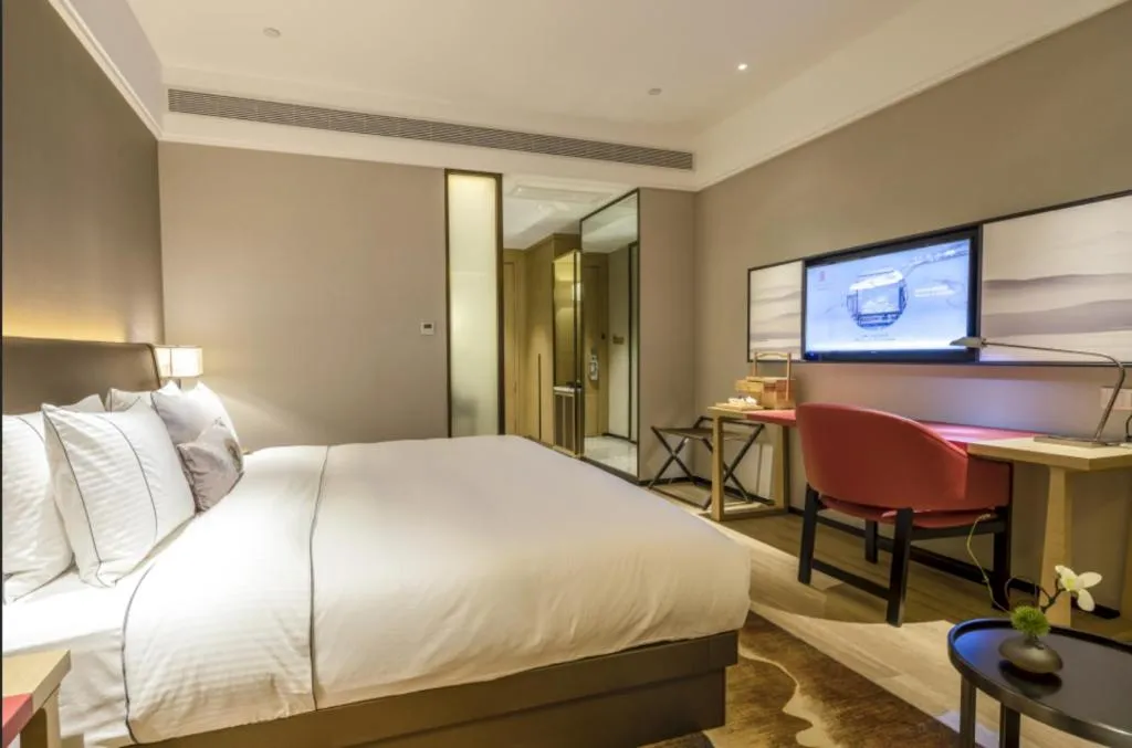 Bed in Echeng Hotel Nanning Jiangnan Wanda Baisha Avenue