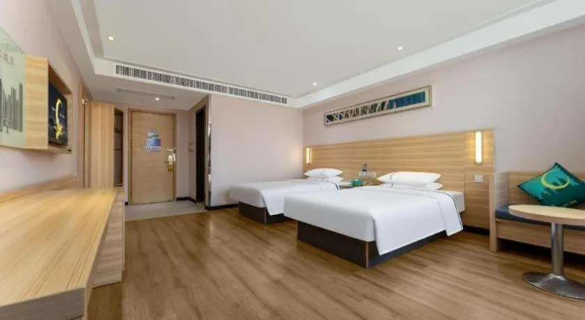 Bed in City Comfort Inn Wuhan Wangjiawan Longyangcun Metro Station