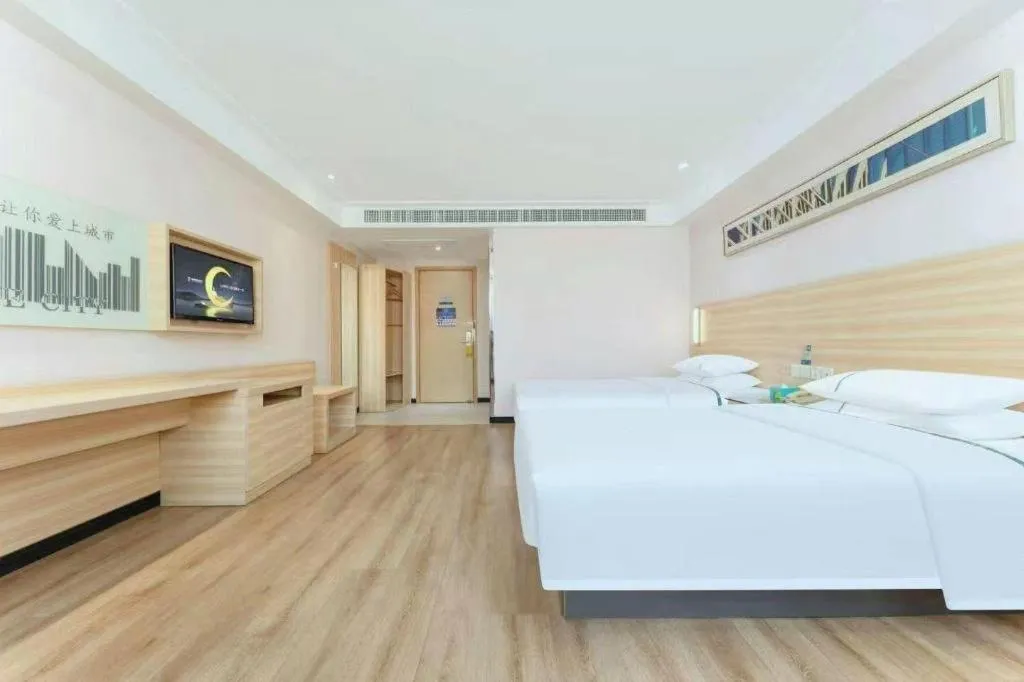 Bed in City Comfort Inn Wuhan Wangjiawan Longyangcun Metro Station