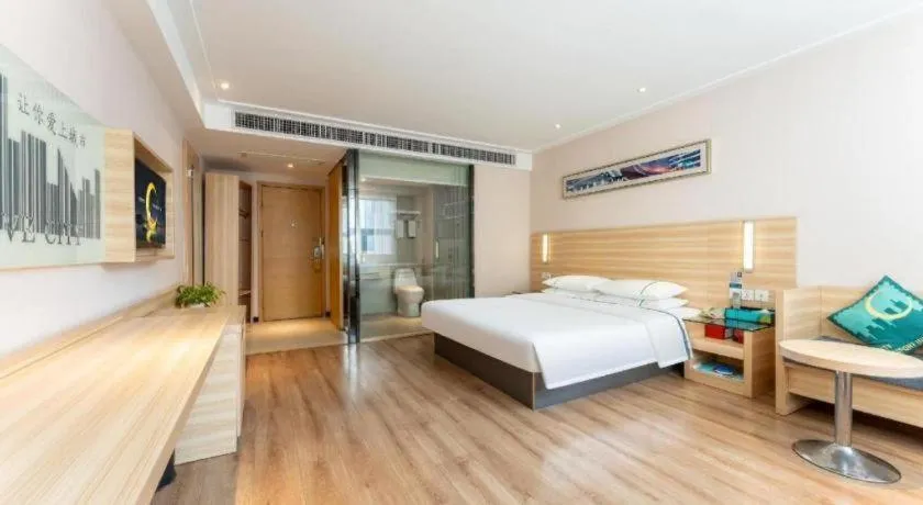 Bed in City Comfort Inn Wuhan Wangjiawan Longyangcun Metro Station