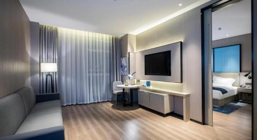 Bed in Echarm Hotel Guilin Zhongshan Zhong Road Liangjiang Sihu