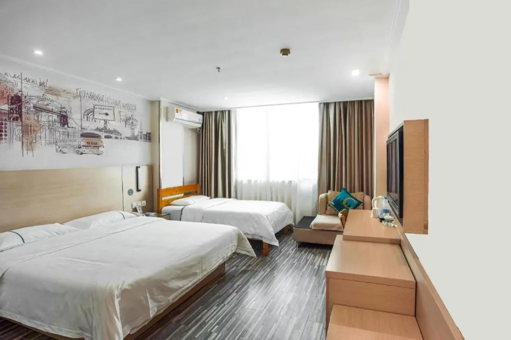 Bed in City Comfort Inn Guangzhou Dashi Metro Station Zoo Main Branch