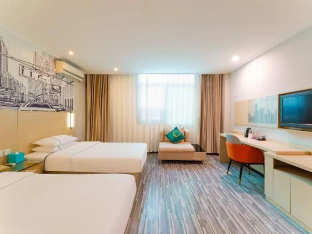 Bed in City Comfort Inn Guangzhou Dashi Metro Station Zoo Main Branch