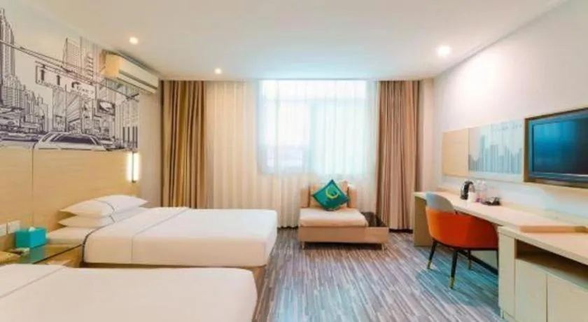 Bed in City Comfort Inn Guangzhou Dashi Metro Station Zoo Main Branch