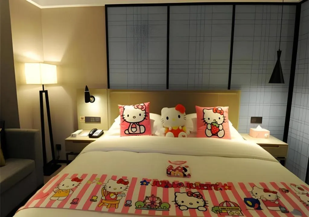 Bed in Echarm Hotel Nanning Chaoyang Square River View