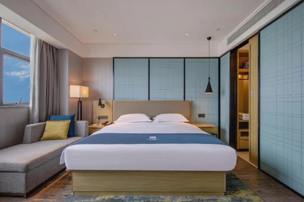 Bed in Echarm Hotel Nanning Chaoyang Square River View