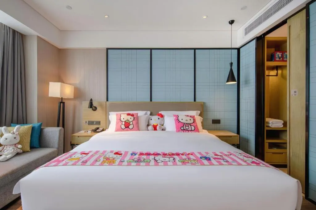 Bed in Echarm Hotel Nanning Chaoyang Square River View