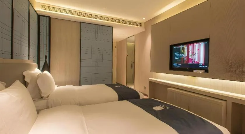 Bed in Echarm Hotel Wuhan Hankou Station Changgang Road Metro Station
