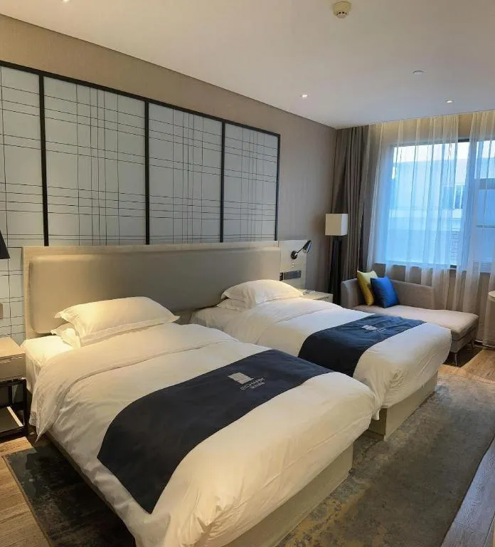Bed in Echarm Hotel Wuhan Hankou Station Changgang Road Metro Station