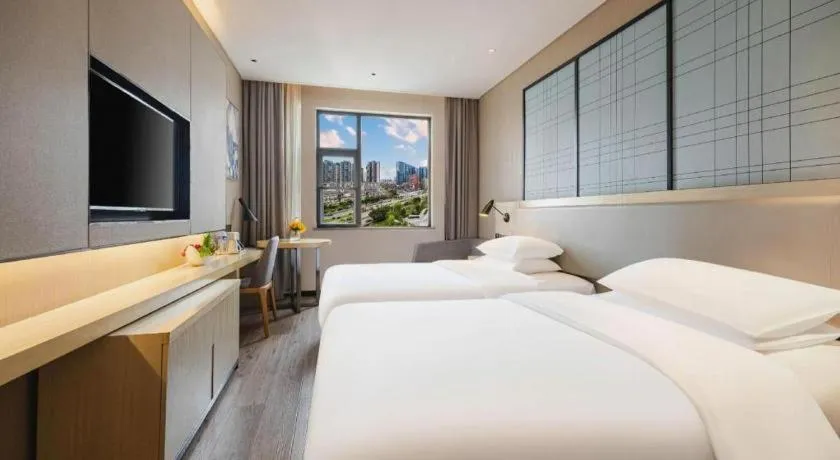 Bed in Echarm Hotel Wuhan Hankou Station Changgang Road Metro Station