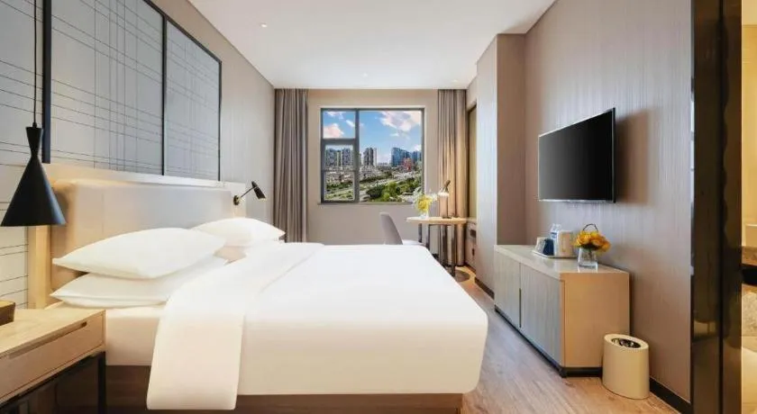 Bed in Echarm Hotel Wuhan Hankou Station Changgang Road Metro Station