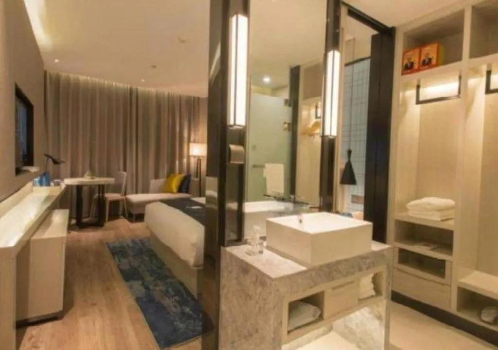 Bed in Echarm Hotel Wuhan Hankou Station Changgang Road Metro Station