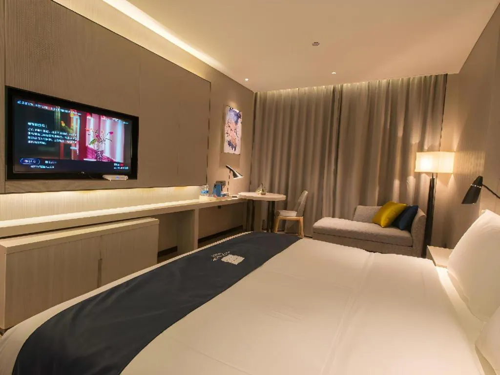 Bed in Echarm Hotel Wuhan Hankou Station Changgang Road Metro Station