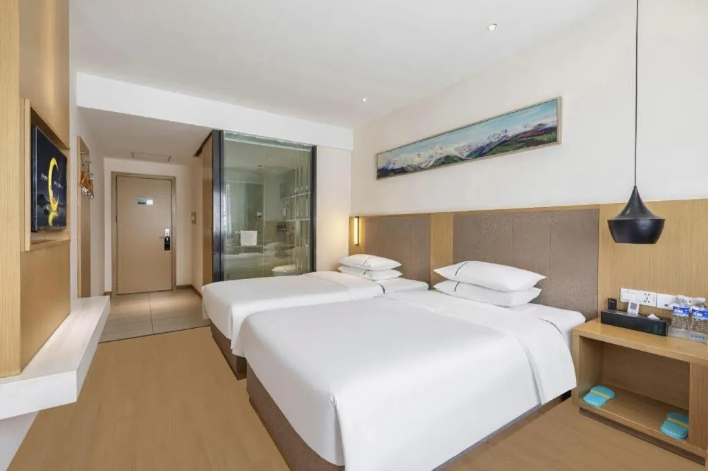 Bed in City Comfort Inn Wuhan Jianghan Road Liuduqiao Metro Station