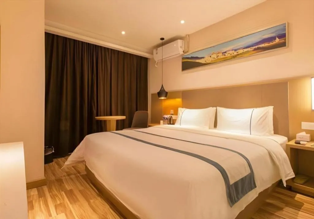 Bed in City Comfort Inn Wuhan Jianghan Road Liuduqiao Metro Station