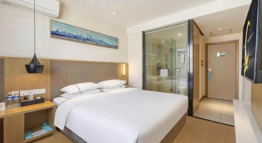 Bed in City Comfort Inn Wuhan Jianghan Road Liuduqiao Metro Station