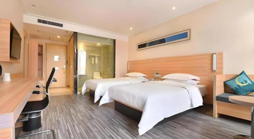 Bed in City Comfort Inn Wuhan Panlongcheng Baishang Shopping Center