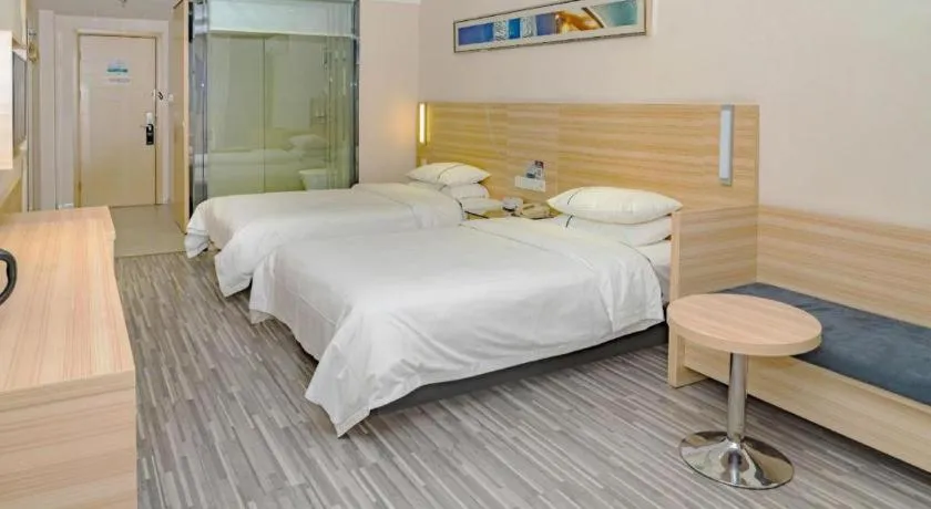 Bed in City Comfort Inn Hankou Railway Station Tangjiadun Wanda Plaza
