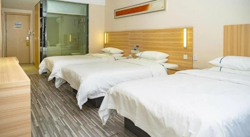 Bed in City Comfort Inn Hankou Railway Station Tangjiadun Wanda Plaza