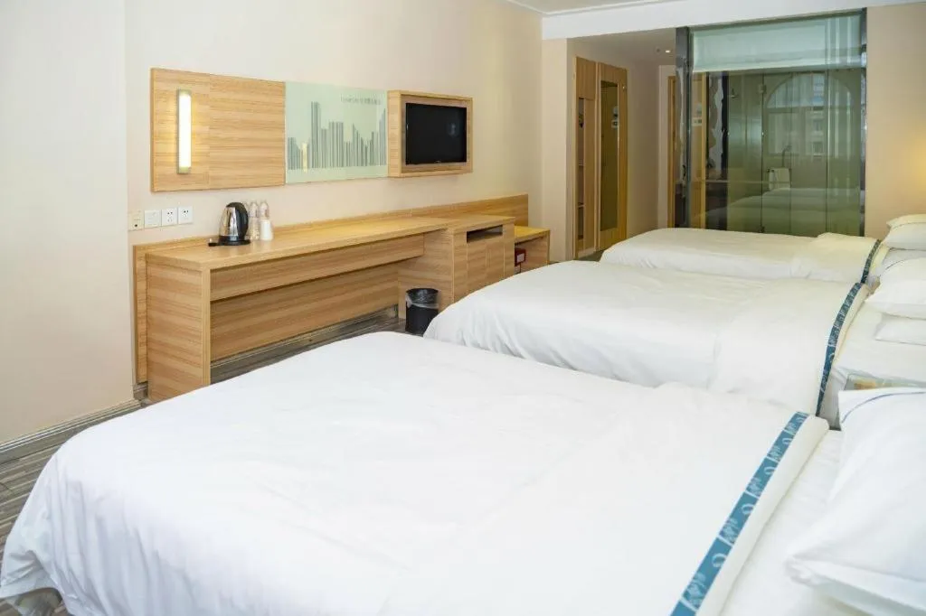 Bed in City Comfort Inn Hankou Railway Station Tangjiadun Wanda Plaza