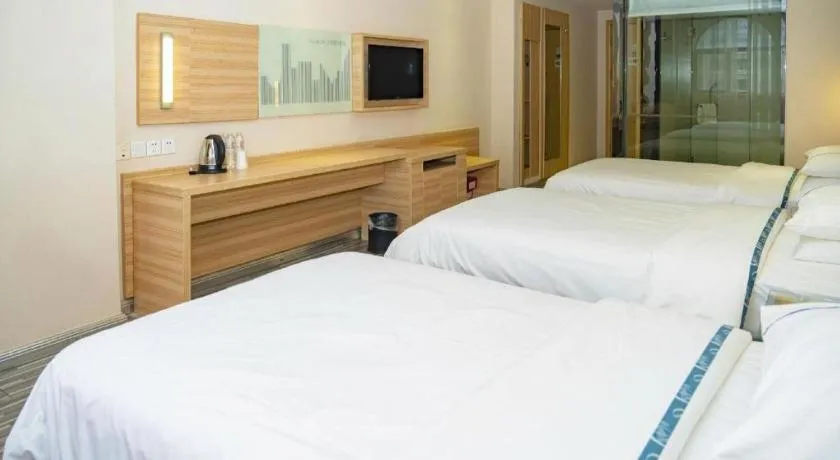 Bed in City Comfort Inn Hankou Railway Station Tangjiadun Wanda Plaza