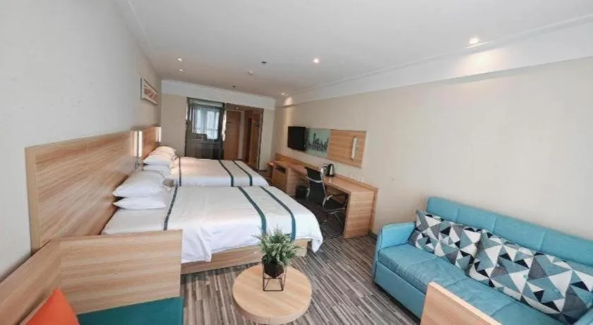 Bed in City Comfort Inn Wuhan Sports Center Sanjiaohu Metro Station