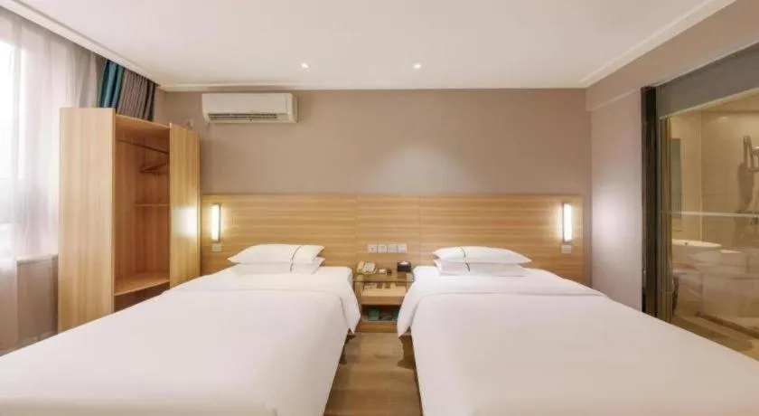 Bed in City Comfort Inn Wuhan Dream Times Jiedaokou