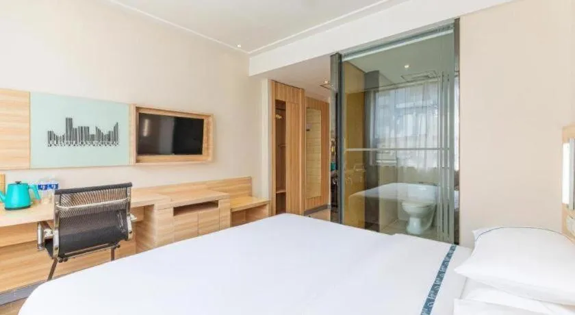 Bed in City Comfort Inn Wuhan Dream Times Jiedaokou