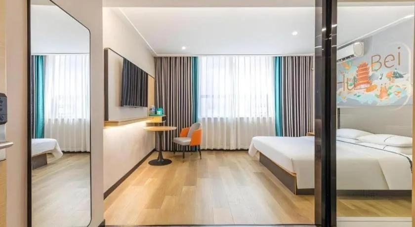 Bed in City Comfort Inn Wuhan Dream Times Jiedaokou