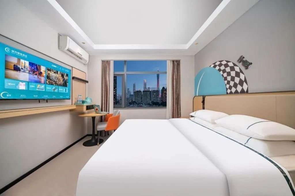 Bed in City Comfort Inn Guangzhou Tower Kecun Metro Station Dunhe