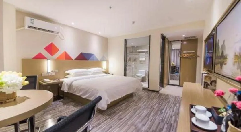 Bed in Borrman Hotel Guilin High-speed Railway North Station Evergrande Plaza