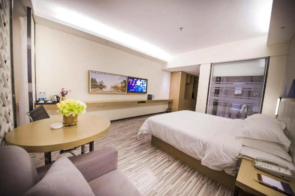 Bed in Borrman Hotel Guilin High-speed Railway North Station Evergrande Plaza