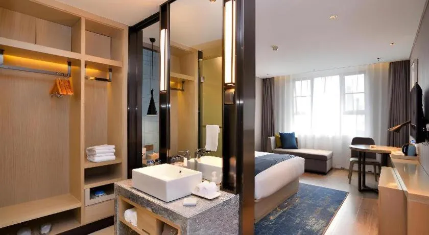 Bed in Echarm Hotel Xian Ming City Wall South Gate