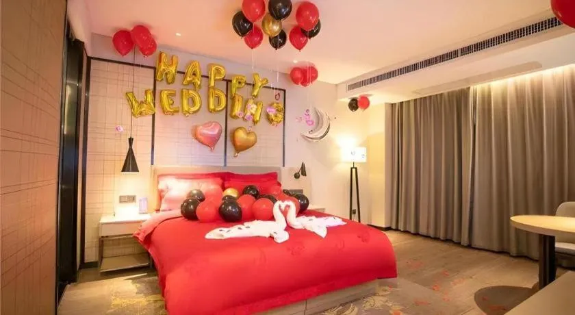 Bed in Echarm Hotel Xian Ming City Wall South Gate