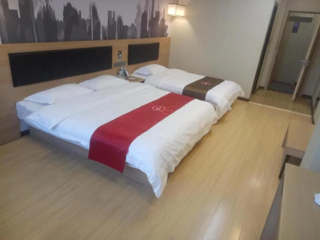 Bed in Thank Inn Plus Hotel Shandong Binzhou Zhanhua District Jinhai Six Road