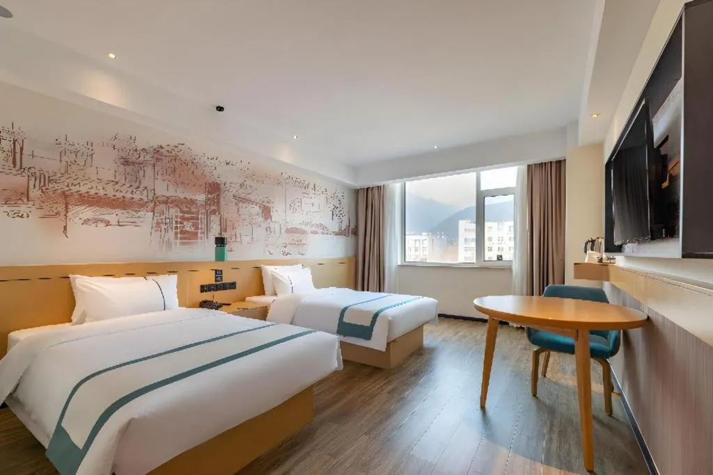 Bed in City Comfort Inn Tai'an Taishan Tianwai Village Hongmen