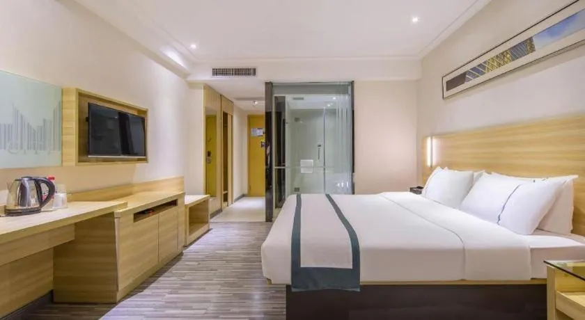 Bed in City Comfort Inn Guiyang Yan'an Middle Road Fountain Metro Station