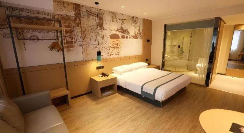 Bed in City Comfort Inn Xiantao Avenue Wangzhou Bridge Wushang