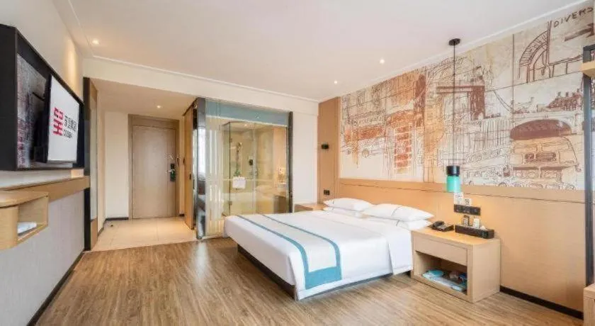 Bed in City Comfort Inn Xiantao Avenue Wangzhou Bridge Wushang