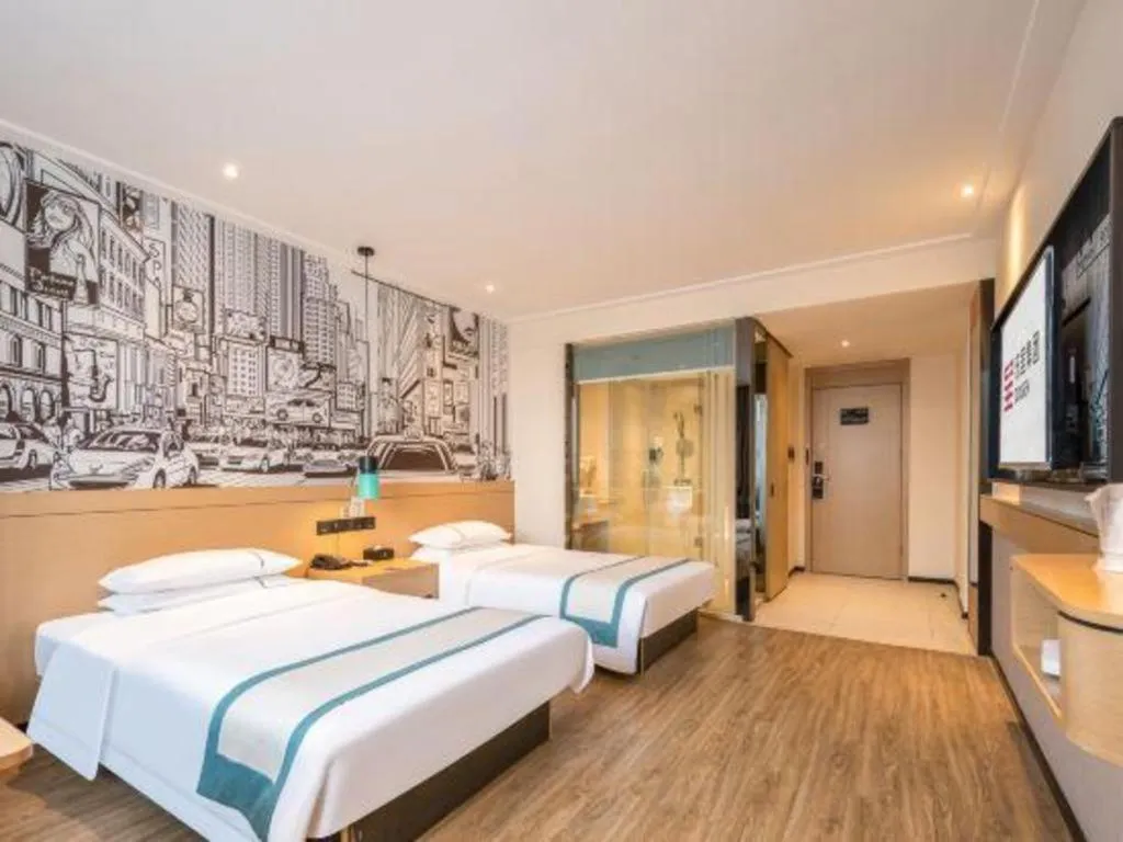 Bed in City Comfort Inn Xiantao Avenue Wangzhou Bridge Wushang