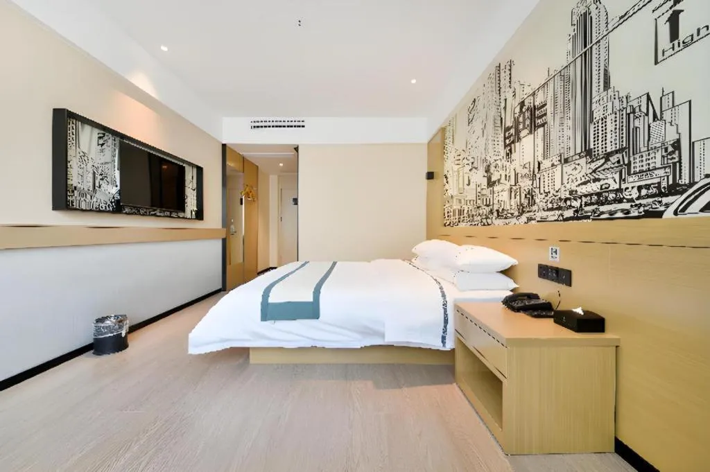 Bed in City Comfort Inn Wuhan Xinzhou Mo'er Cheng