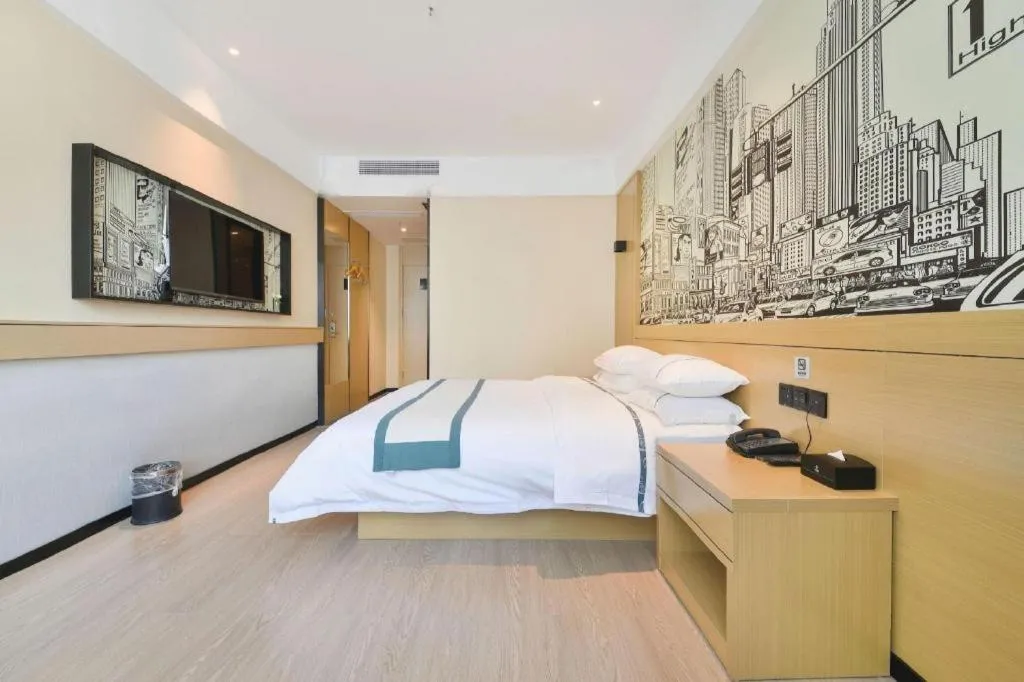 Bed in City Comfort Inn Wuhan Xinzhou Mo'er Cheng