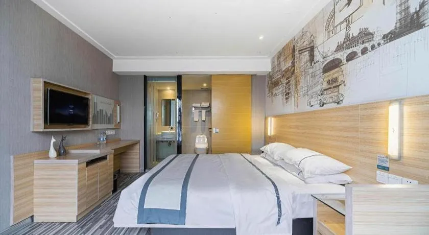 Bed in City Comfort Inn Lichuan Railway Station Tenglong Cave