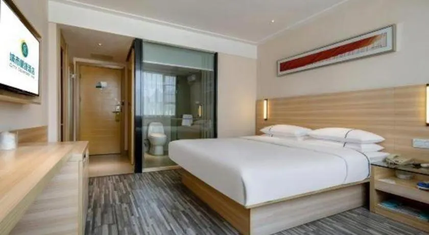 Bed in City Comfort Inn Hezhou High Speed Railway Station