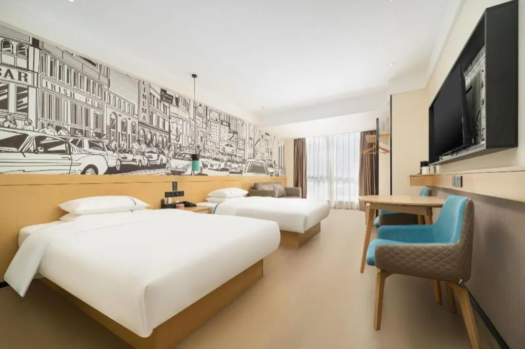 Bed in City Comfort Inn Nanning International Exhibition Jinhu Plaza