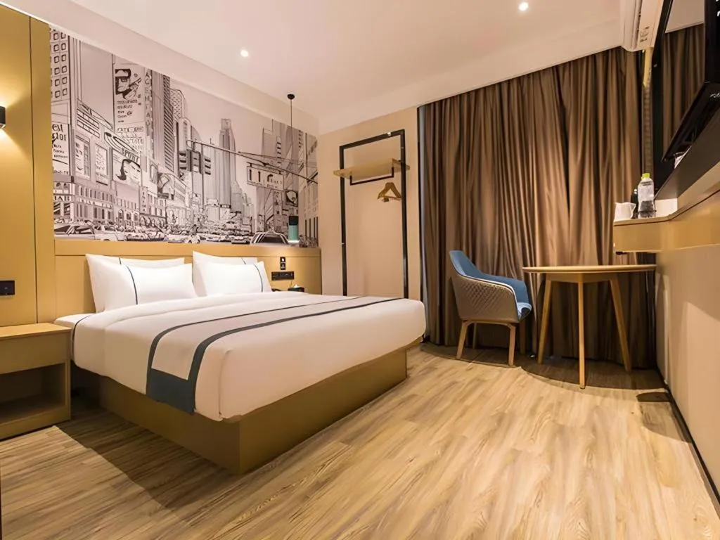 Bed in City Comfort Inn Nanning International Exhibition Jinhu Plaza